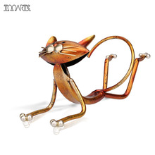 Tooarts Yoga cat Wine holder Wine shelf Metal sculpture Practical animal sculpture Home decoration Interior decoration Crafts 2024 - buy cheap