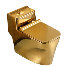 Espaçamento de buraco 305mm ouro água submarina tipo vaso sanitário dourado peça única vaso sanitário de cerâmica espiral avental 2024 - compre barato