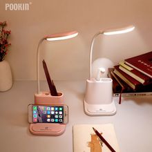 USB Eye Protect Dimmable LED Rechargable Touch Sensor Pen Container Foldable Table Lamp With Mini Fan for Home Reading Working 2024 - buy cheap