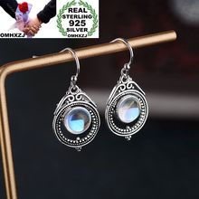 OMHXZJ-pendientes de gota de plata de ley S925 para mujer, moda europea, regalo de boda, Vintage, piedra lunar blanca, EA369 2024 - compra barato