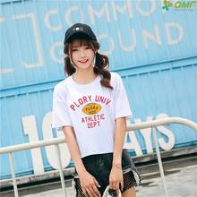 Kawaii Letter Women T-shirt Brief Summer Harajuku Tops All-match Korean Style Tee Shirt Big Size Tshirt White Stranger Things 2024 - buy cheap
