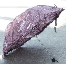 Three fold umbrellas,hand open,parasol,sunshade,supermini,arced umbrellas,lacing,English newspaper printed design,pocket parasol 2024 - buy cheap