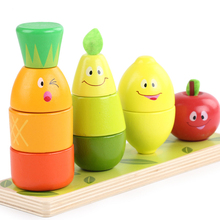 Materiales Montessori Juguetes Educativos de madera para niños Aprendizaje Temprano enseñanza preescolar niños verduras de frutas 3D vida Real 2024 - compra barato