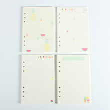 Creative cute summer series 6 holes spiral notebook refilbale inner paper core:grid,can tear,weekly planner,daily planner A5 A6 2024 - buy cheap