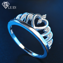 LXOEN Fashion Luxury Crown Engagement Ring with Zircon Crystal Rings for Women PartyJewelry Accessories Anillos Mujer Anel Bague 2024 - buy cheap