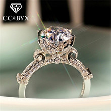 CC 925 Vintage Rings For Women Charms Jewelry 18K White Gold Plated Bridal Wedding Jewelry Engagement Ring Accessories Bijoux 2024 - buy cheap