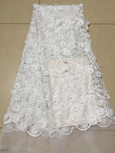 White Color African French Lace Fabric With Sequins and Beads High Quality Sequins African Tulle Lace Fabric For Wedding LCD966A 2024 - buy cheap