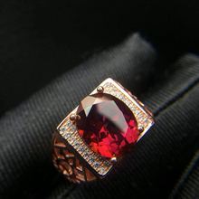 Real And Natural Red Topaz Man ring Free shipping 925 sterling silver 10*12mm gem For men Fine handworked jewelry 2024 - buy cheap