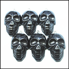 2pcs nature black hematite stone skull shape charms men pendants size 34x22mm natural stone beads 2024 - buy cheap