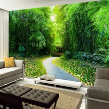 Beibehang papel de parede personalizado 3d, papel de parede para sala de estar, quarto, foto, bambu, floresta, trilha 2024 - compre barato