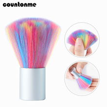 Escova de limpeza acrílica de unhas, ferramenta para cuidados com as unhas, gel uv, pó, removedor de pó, colorida, macia, 1 peça 2024 - compre barato