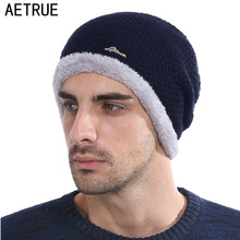 AETRUE Chapéu Feito Malha Homens Skullies Gorros Chapéus de Inverno Para Homens Mulheres Gorro Quente Macio e Espesso Marca Gorros de Lã Gorro Masculino cap chapéu 2024 - compre barato