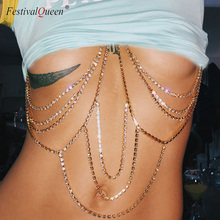 Sujetador de cuerpo de Metal con diamantes de imitación, cadenas, arnés corporal atractivo, Tops cortos, fiesta, playa, joyería para el cuerpo, Bikini 2024 - compra barato