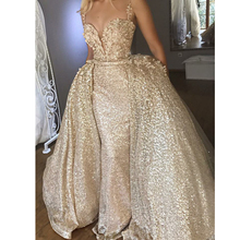 Detachable Muslim Evening Dresses Mermaid Sweetheart Appliques Sequins Islamic Dubai Saudi Arabic Long Elegant Evening Gown 2024 - buy cheap