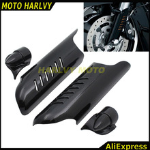 Cubierta de protección de deflectores de pierna inferior de horquilla negra para Harley Touring Bagger Road King Glide 2000-2013 2024 - compra barato