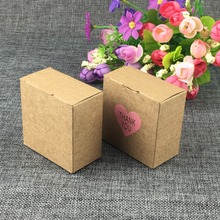 Caixas de papel kraft para presente, 6.5x6.5x3.5cm, caixas em branco para doces, confeitaria, personalização com 10 adesivos gratuitos 2024 - compre barato