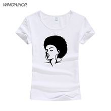 Black African Women Print T Shirt Summer New Fashion Style Short Sleeve O-Neck Tops Punk T-Shirt Camiseta Femenina 2024 - buy cheap