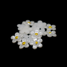 SHINE 100pcs/lot 11mm White Five Petals Flower Shape Scrapbook Simulated Pearl Beads Sewing Buttons DIY Material Findings 2024 - buy cheap