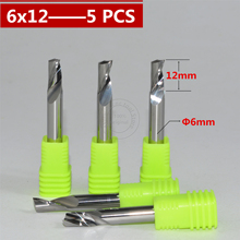 6mm*12mm-5Pcs,Freeshipping,CNC insert router bit,solid carbide Aluminum composite milling cutter,1 flute alucobond cutting knife 2024 - buy cheap