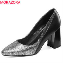 MORAZORA 2020 new fashion mixed colors ladies shoes genuine leather women pumps shallow dress shoes sexy high heels shoes woman 2024 - buy cheap