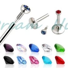Labrets-anillos de perforación de uña, gemas de 2m, colores mezclados, 16G, alta calidad, acero 316L, Envío Gratis 2024 - compra barato