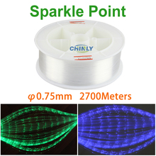 2700m/roll 0.75mm Sparkle Flash Point PMMA Plastic High Bright End glow Fiber Optic Cable for DIY Ceiling Star lighting 2024 - buy cheap