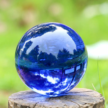 H & d 50mm esfera de cristal, bola azul de cristal para bola de fengshui com suporte para meditação de cristal, decoração de casa 2024 - compre barato