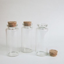 Botella de vidrio transparente de 360x30ml con corcho de madera, tapón de corcho vacío, Vial de vidrio utilizado para almacenamiento artesanal, contenedor de vidrio, 30x70x17mm 2024 - compra barato
