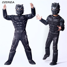 Kids Black Panther Cosplay Costume Civil War American Captain Cosplay Superhero Halloween Party Jumpsuit Fancy Zentai Mask 2024 - buy cheap