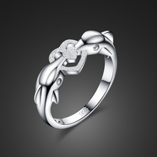 Doce beijo o golfinho anel de moda prata esterlina simples sólido 925 anel de prata tamanho 5-8 para a mulher presente do dia dos namorados jóias 2024 - compre barato