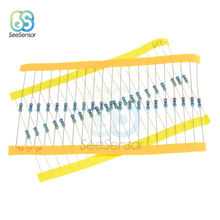 Paquete de resistencias de película metálica, Kit surtido de 1K, 10K, 600 K, 1M, 1% ohm, 30 tipos, 1/4W, 100 unids/set 2024 - compra barato