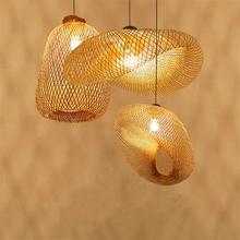 Modern Lamps Wood Bamboo Art LED Pendant Lights Lighting Rattan Pendant Lamps Dining Room Home Indoor Luminaire Kitchen Fixture 2024 - buy cheap