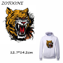 ZOTOONE Patches for Clothing Tiger Patch Heat Transfer DIY Accessory Decoration Iron on Patches Beaded Applique Clothes T Shirt 2024 - buy cheap