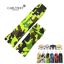 CARLYWET 28mm Camo Waterproof Silicone Rubber Replacement Wrist Watchband Strap Belt Loops Buckles For ROYAL OAK OFFSHORE 2024 - buy cheap