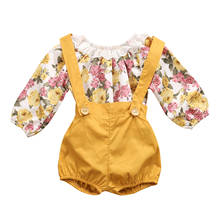 Summer Baby Girl Floral Outfits Clothes Newborn Kids Girls Princess Lace Rompers+Shorts Sunsuit Clothes Set Long Sleeve Clothing 2024 - buy cheap