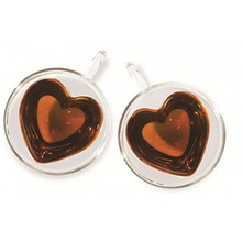 180ml/240ml Heart Love Shaped Double Wall Layer Transparent Glass Tea Cup Lover Coffee Mug Gift Drop Shipping 2024 - buy cheap