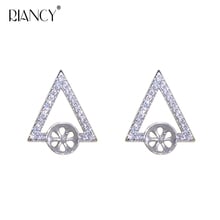 Fashion Triangle stud Earrings mountings 925 sterling silver  jewelry Exquisite jewelry Accessories 2024 - buy cheap