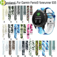 Pulseira de relógio para garmin fenix 5, bracelete de silicone com gps e impressão rápida