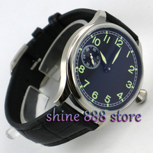 Relógio mecânico masculino p019, relógio masculino com ponteiro preto parnis st 3600, corda manual 6497, 44mm 2024 - compre barato