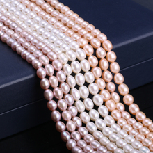 Natural Freshwater Cultured Pearls Beads Rice Shape 100% Natural Pearls for Jewelry Making DIY Strand 13 Inches Size 7-7.5mm 2024 - buy cheap