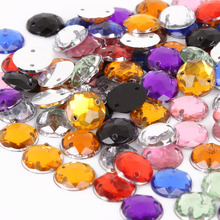Cuentas acrílicas redondas de 10mm para coser diamantes de imitación, piedras de cristal Strass para decoración de ropa, manualidades DIY, 100 Uds. 2024 - compra barato