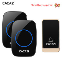 CACAZI Self-powered Wireless Doorbell Waterproof No battery LED light US EU UK Plug Home Cordless DoorBell 1 Button 1 2 Receiver 2024 - buy cheap