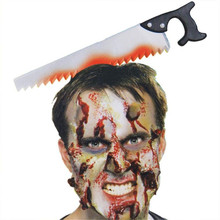 Halloween Funny Horror Props Bloody Knife Jokes Nails Axe Scissors Saw Kitchen Knife Through Your Head Event Party Decoration 2024 - buy cheap