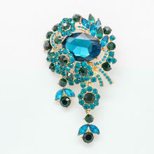 Fashion Rhinestone Crystal Brooches Flower Brooch Pin Wedding Women Jewelry Accessories 6537 2024 - buy cheap