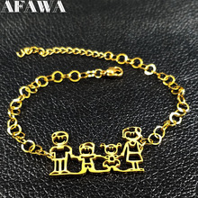 Family Stainless Steel Bracelets & Bangles Women Gold Color Dad Mum Son Daughter Bracelets Jewelry Christmas Gift pulsera B1788 2024 - buy cheap