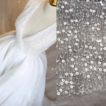 Vestido de casamento artesanal, com lantejoulas, bordado, tecido transparente, roupa decorativa rs308 2024 - compre barato