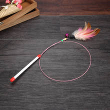 1 Pc Cat Kitten Pet Teaser Funny Cat Toy Mouse On A Rod Teaser Belling Feather Interactive Stick Toy Wire Chaser Wand Hot Sale 2024 - buy cheap