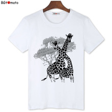 Camiseta masculina girafa 2021, venda quente da moda, animal, camiseta, corpo, camiseta, homem, branca 2024 - compre barato