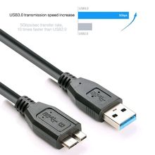 30 см Черный Мини Портативный USB 3,0 штекер A к Micro B кабель для передачи данных провод для внешнего жесткого диска 2024 - купить недорого