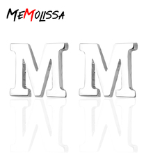 MeMolissa-Gemelos con letras iniciales M para hombre, Gemelos de Color plateado, botones, joyas Gemelos de boda 2024 - compra barato
